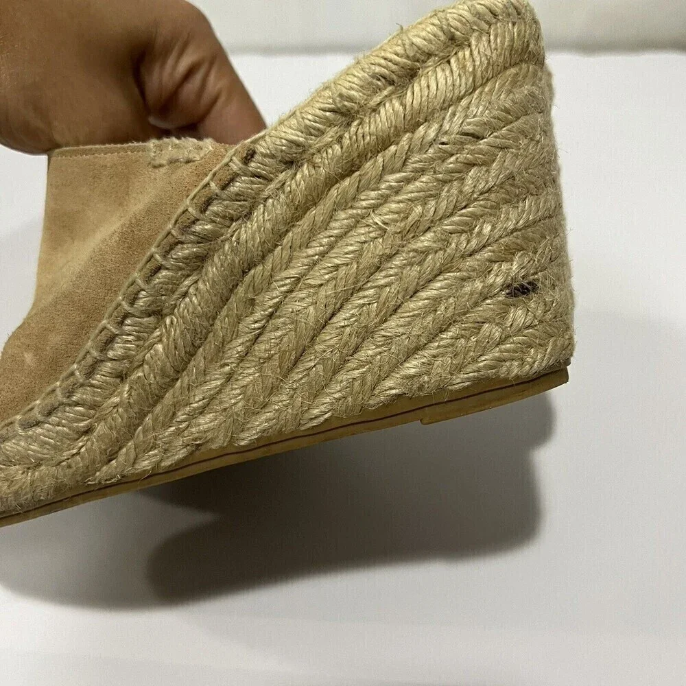Soludos Mule Women’s open toe wedge‎ espadrilles  Slip on Cream Size US 7